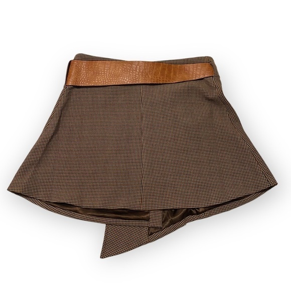 NWT Divine Heritage Asymmetrical Plaid Wrap Mini Skirt, Size S - Picture 3 of 14